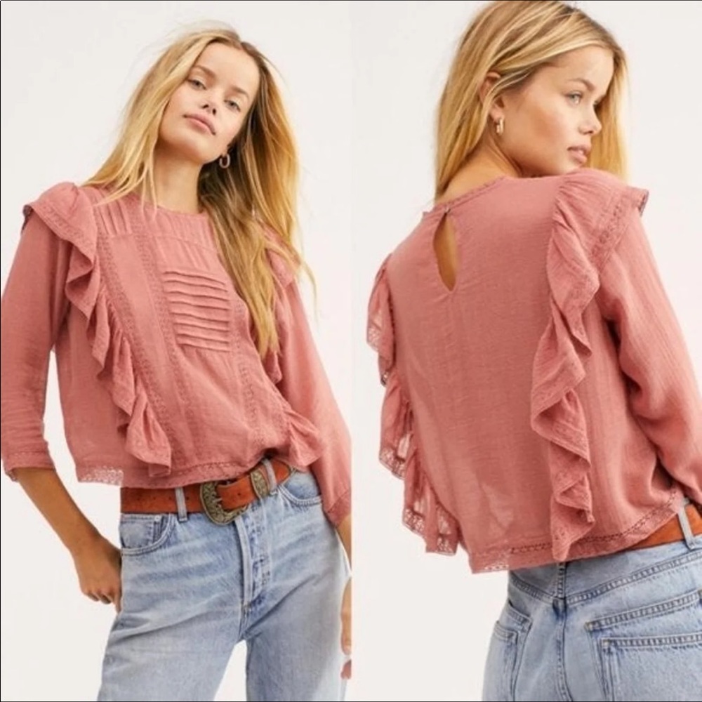 Free People Jasmine Ruffle Top